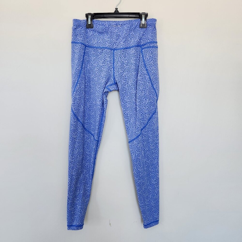 Sweaty Betty Blue Patterned Leggings periwinkle purple 8-10